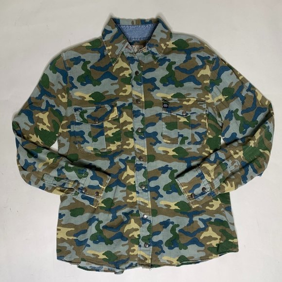 Camo linen button down shirt Miss Sixty - Picture 1 of 6